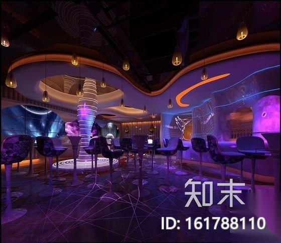 [无锡]现代奢华音乐酒吧装修CAD施工图（含效果图）cad施工图下载【ID:161788110】