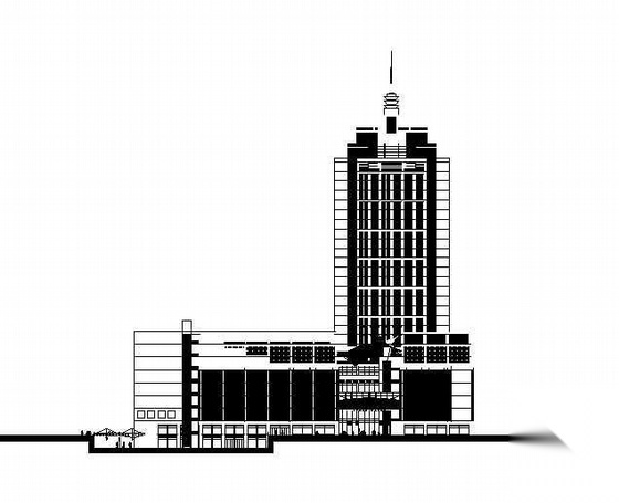[徐州]某二十六层大型购物广场及办公楼建筑方案图(含效...cad施工图下载【ID:166569146】