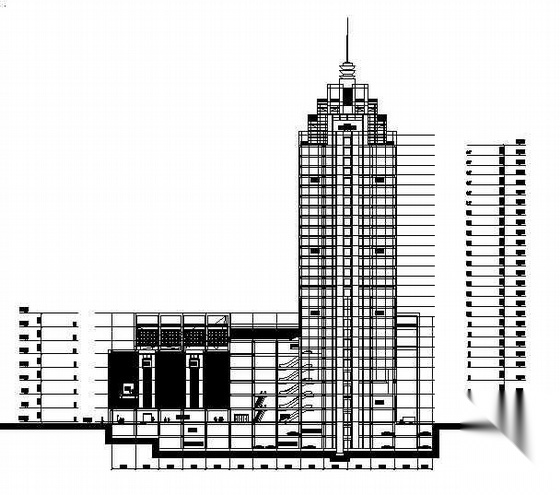 [徐州]某二十六层大型购物广场及办公楼建筑方案图(含效...cad施工图下载【ID:166569146】