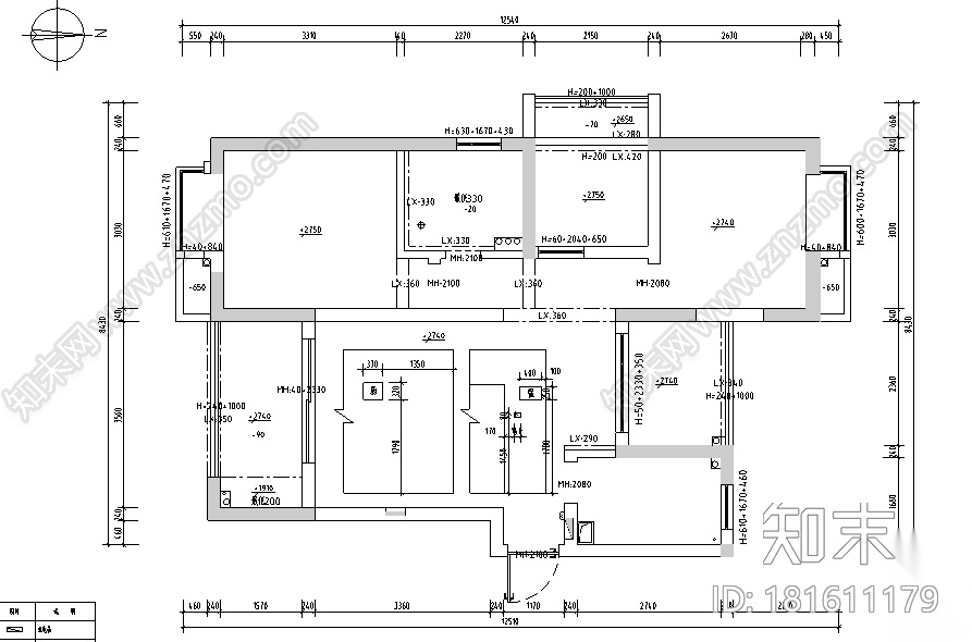 白马山庄现代样板间设计施工图（附效果图）cad施工图下载【ID:181611179】