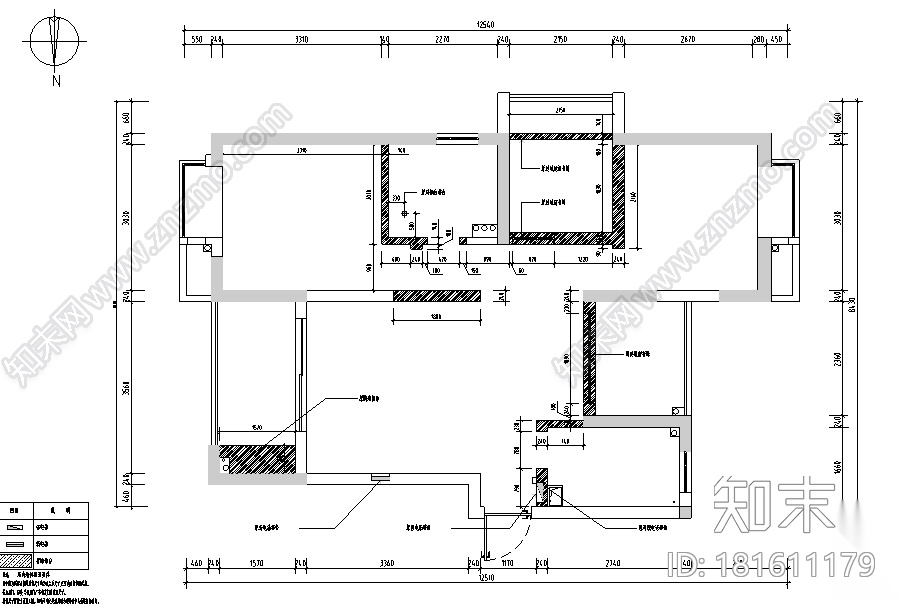 白马山庄现代样板间设计施工图（附效果图）cad施工图下载【ID:181611179】