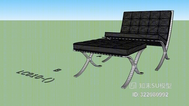 巴塞罗那休闲椅（LC010）SU模型下载【ID:322080992】