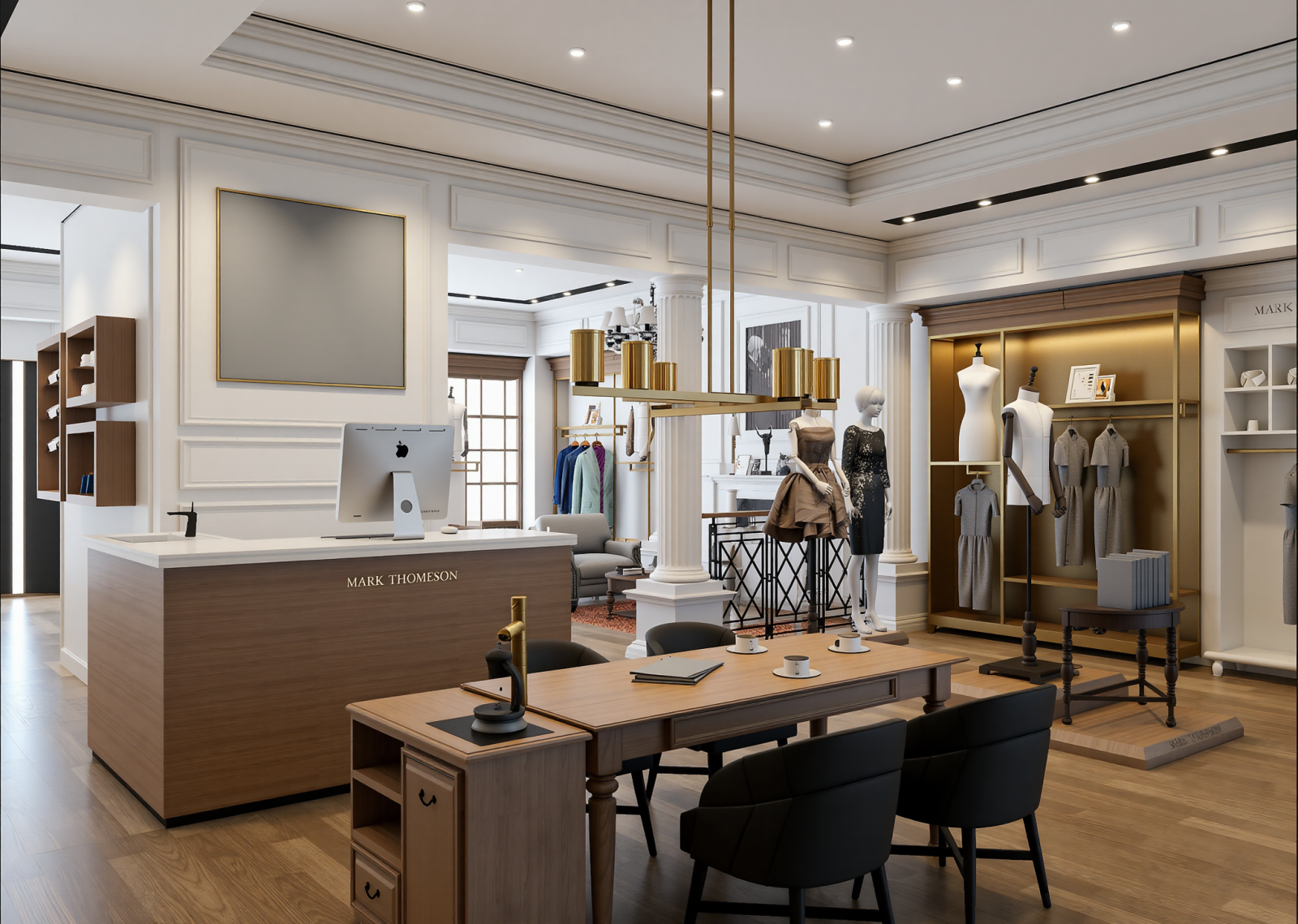 美式服装展厅3D模型下载【ID:1214454653】