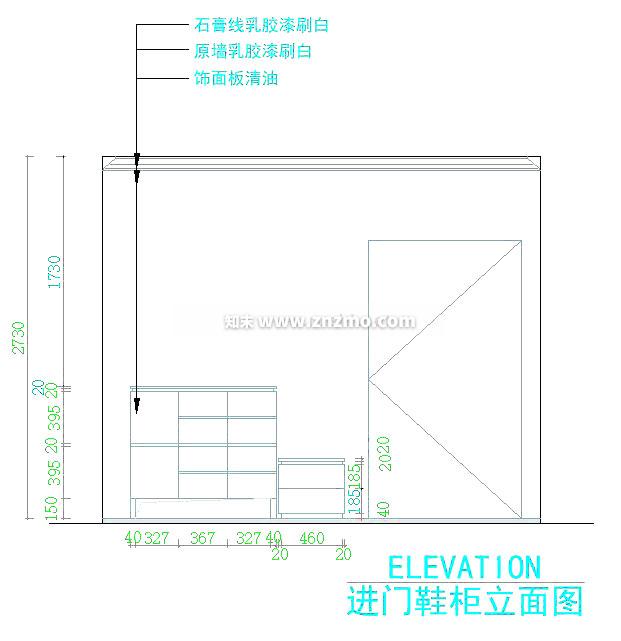 鞋柜cad施工图下载【ID:178426155】