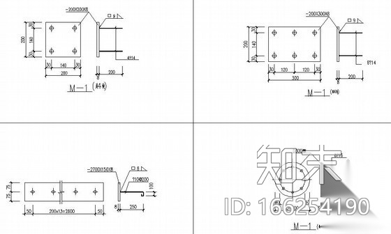 钢结构预埋件节点构造详图施工图下载【id:166254190】