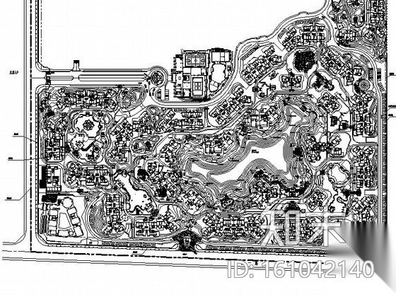 [成都]某居住区中心湖区景观施工总图设计施工图下载【ID:161042140】