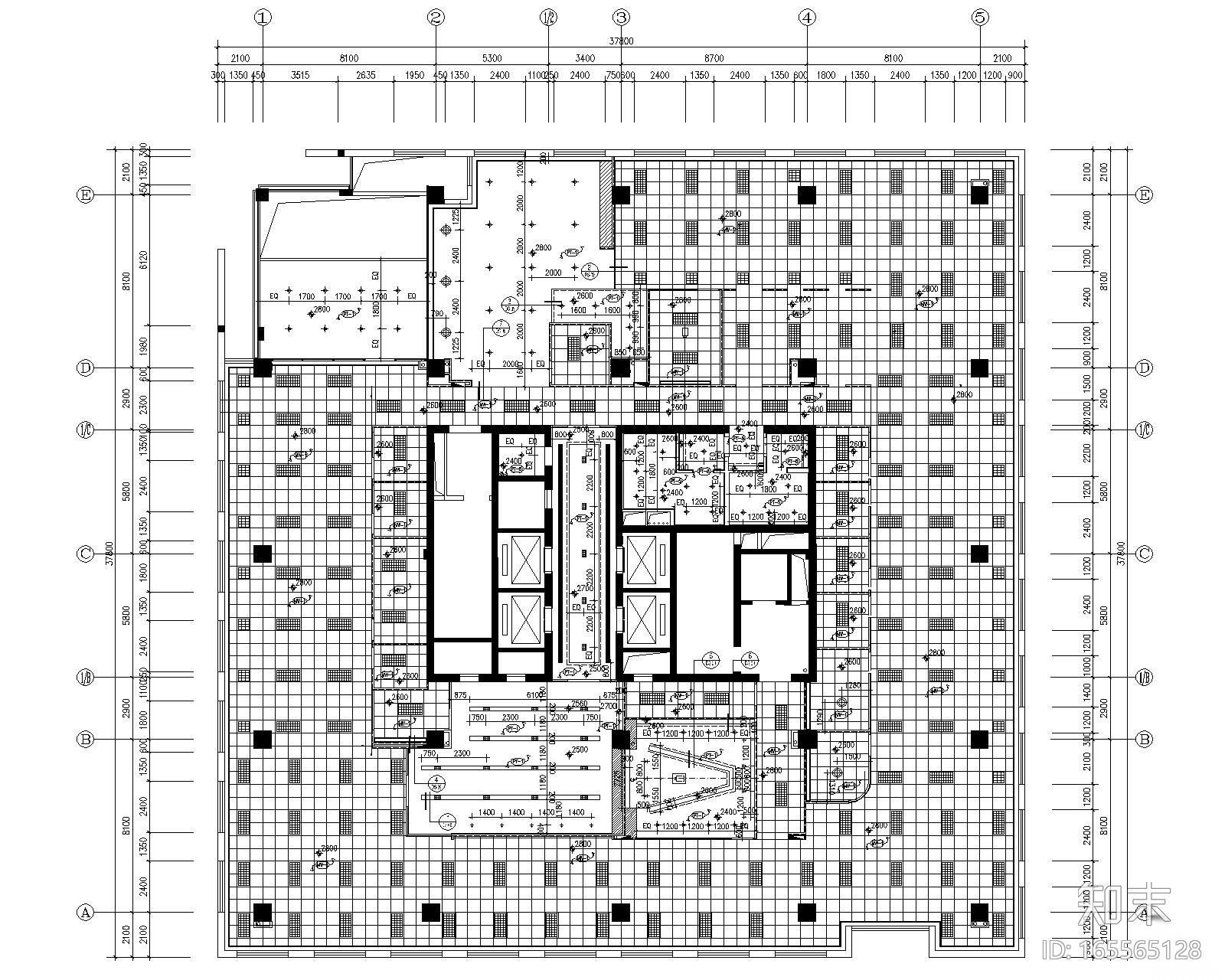 [四川]戴尔成都市办公室装修设计施工图+效果图施工图下载【ID:165565128】