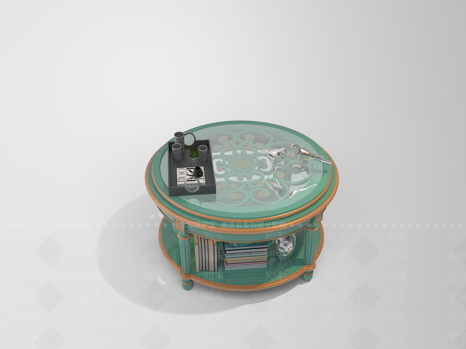 欧式客厅茶几3D模型下载【ID:133311628】