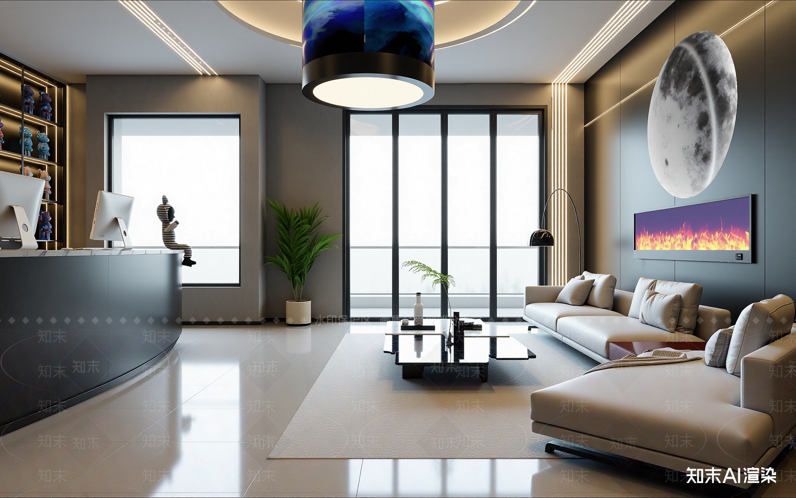 现代接待室3D模型下载【ID:1214261282】