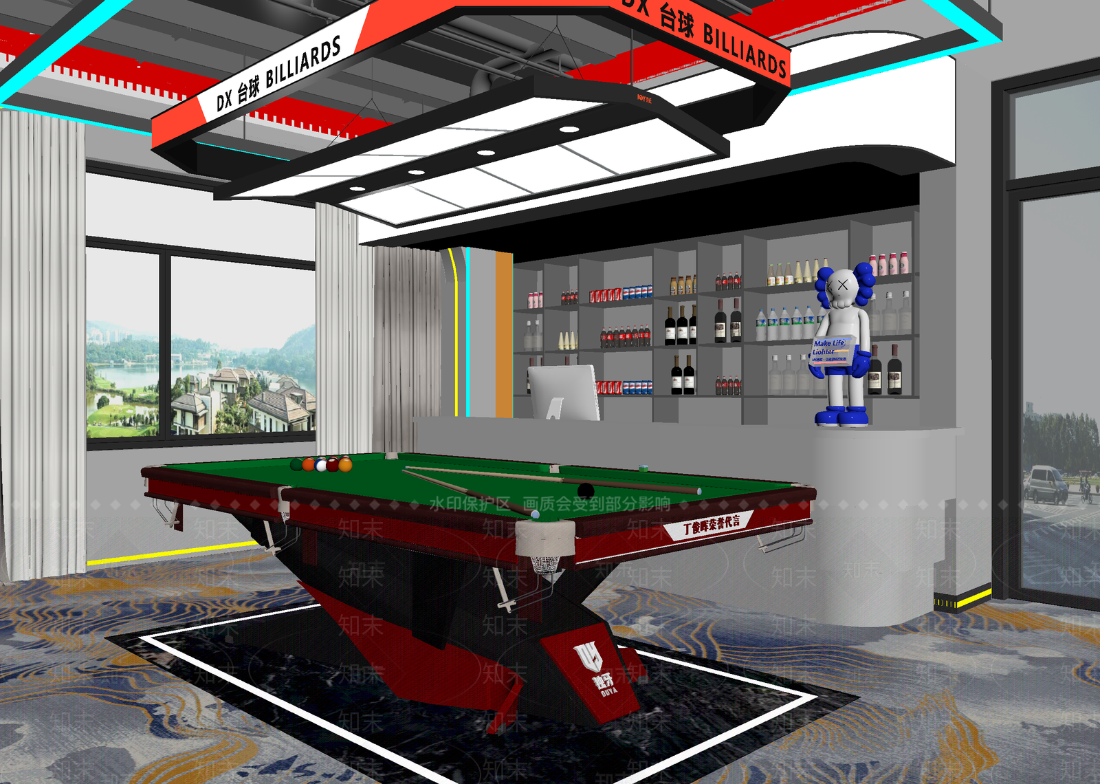 现代台球室3D模型下载【ID:1215191900】