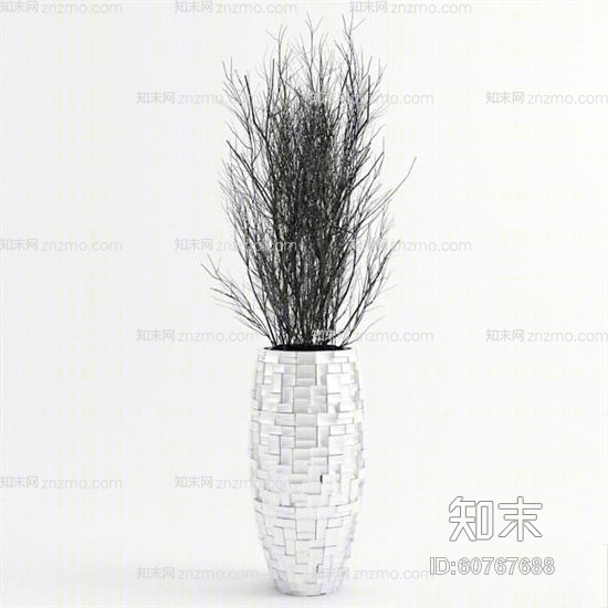 银色金属花瓶3D模型下载【ID:60767688】