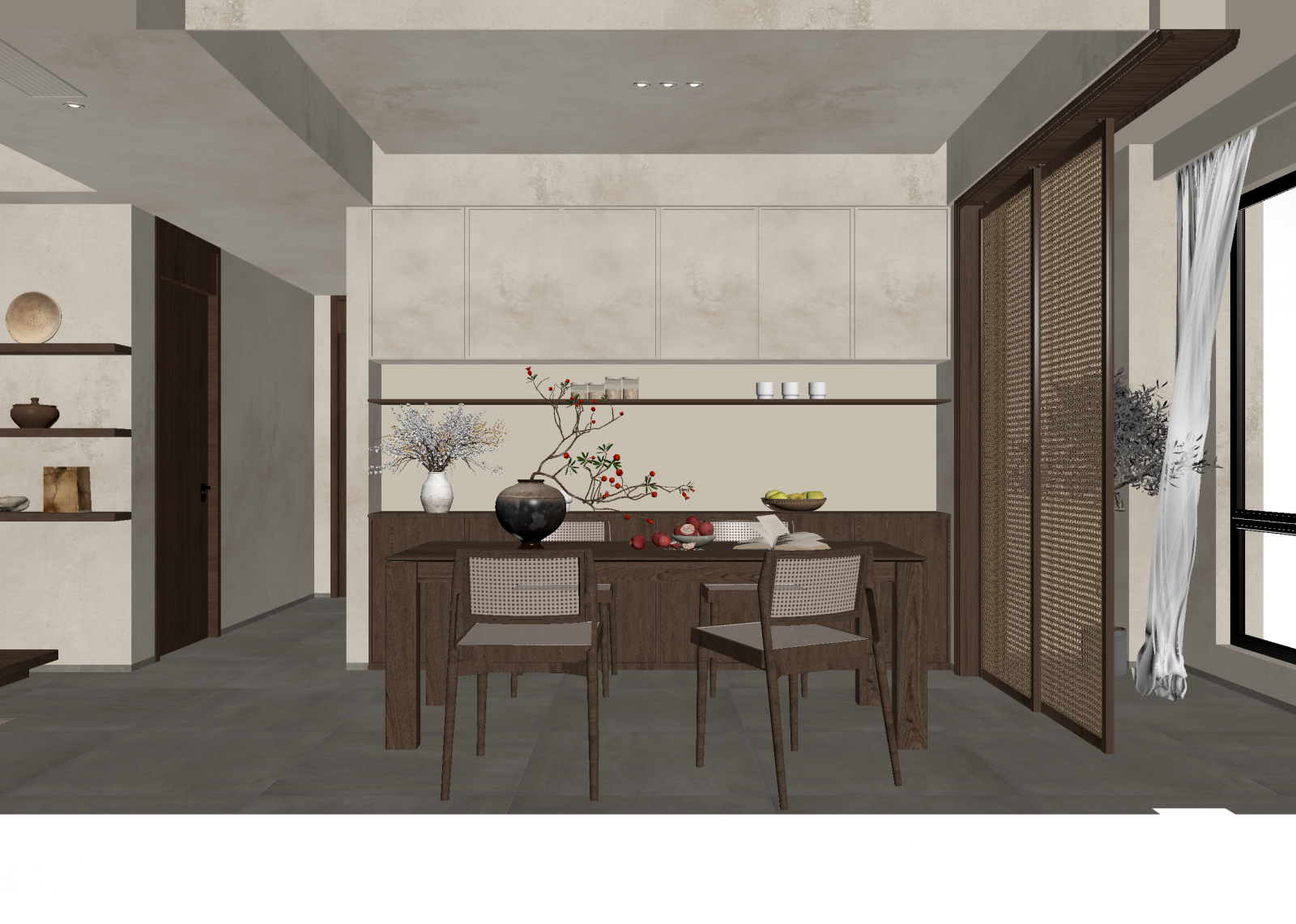 侘寂家居餐厅3D模型下载【ID:1214959656】