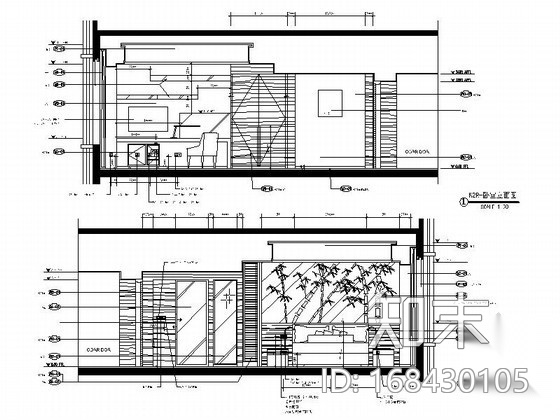 品牌酒店客房室内装修设计图cad施工图下载【ID:168430105】