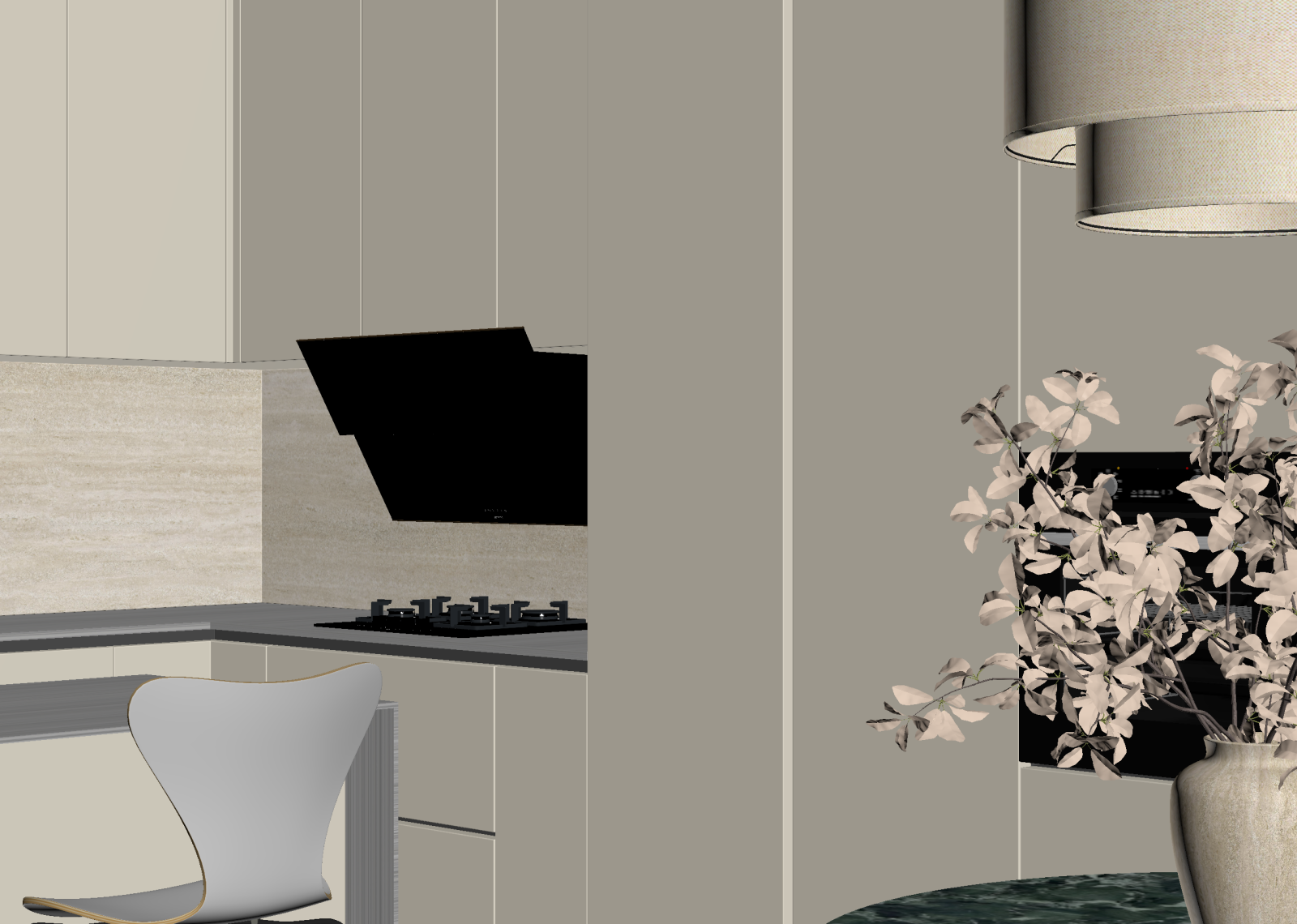 现代开放式厨房3D模型下载【ID:1214958426】