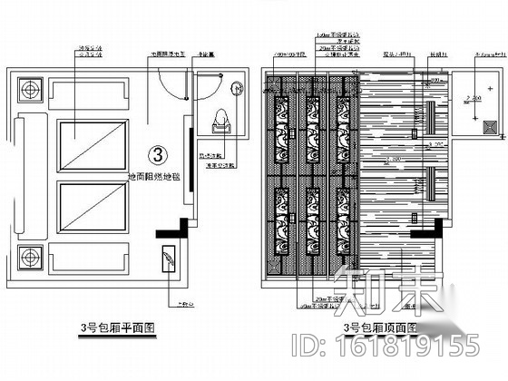 [张家港]精装KTV三间包厢室内装修图cad施工图下载【ID:161819155】