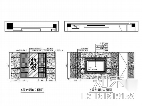 [张家港]精装KTV三间包厢室内装修图cad施工图下载【ID:161819155】