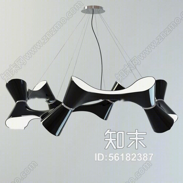 现代金属吊灯3D模型下载【ID:56182387】