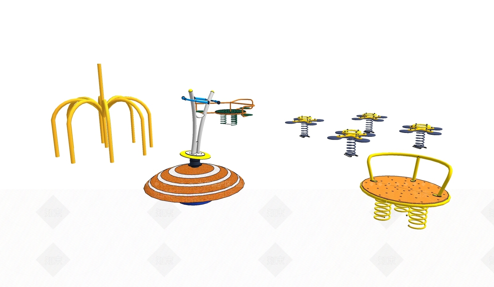 现代儿童运动器材组合SU模型下载【ID:188015170】