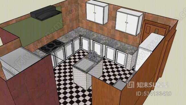 简单的厨房SU模型下载【ID:534133420】