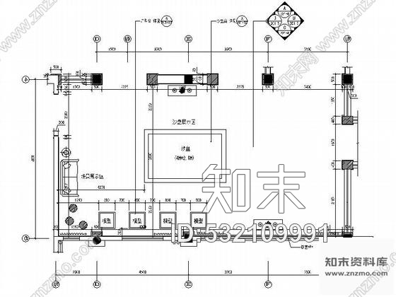 施工图销售中心沙盘展示区装修图cad施工图下载【ID:532109991】