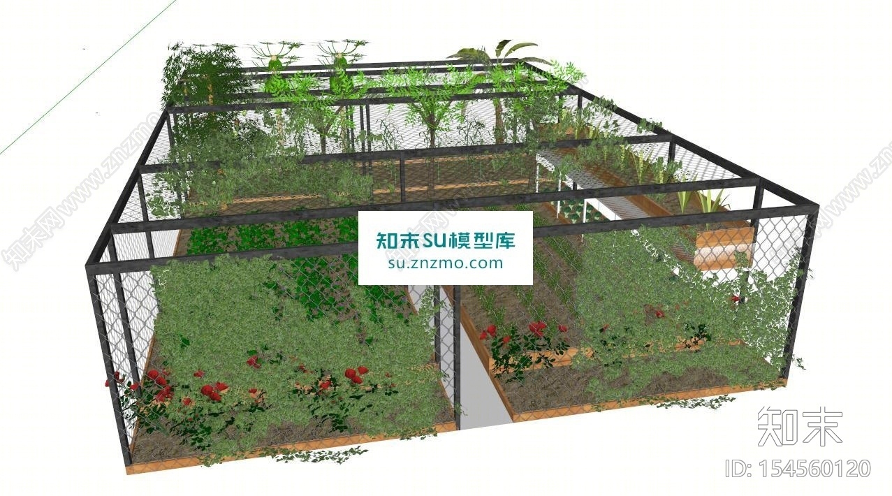园艺蔬菜阳台花园SU模型下载【ID:154560120】