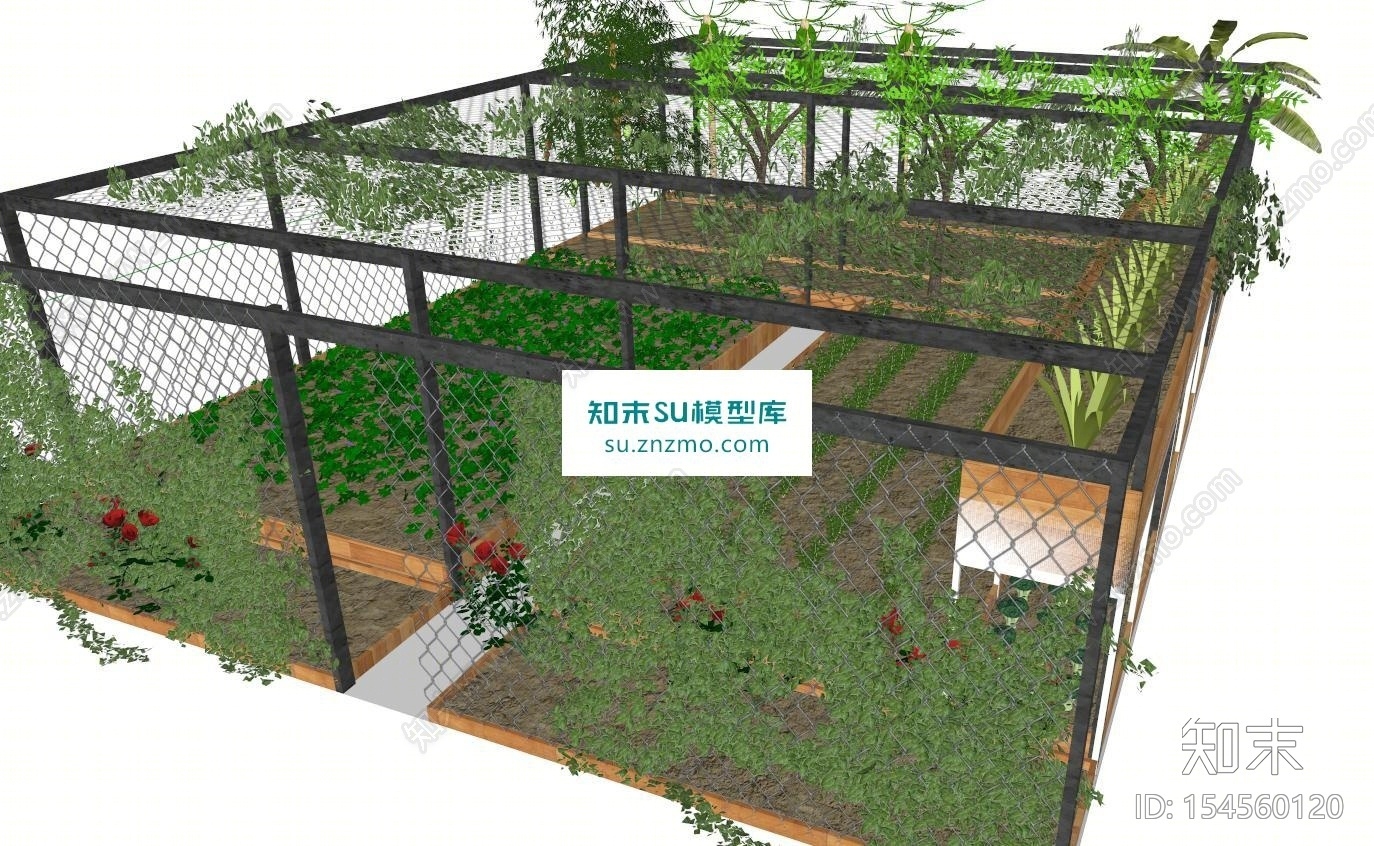园艺蔬菜阳台花园SU模型下载【ID:154560120】