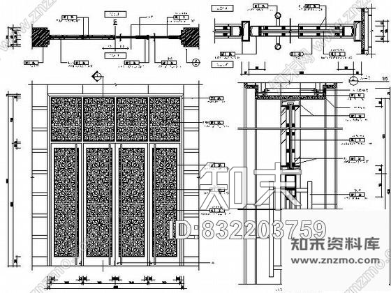 图块/节点酒店会议中心入口门详图cad施工图下载【ID:832203759】
