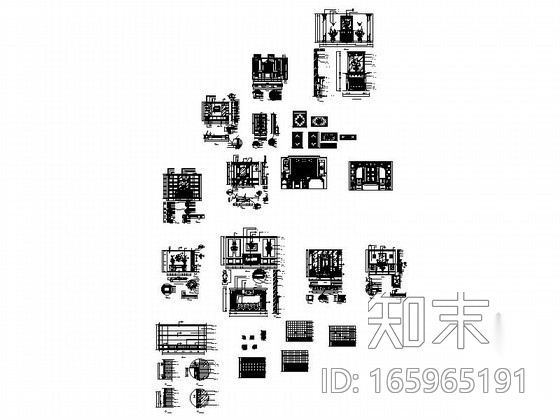 中欧式背景墙CAD节点详图施工图下载【ID:165965191】