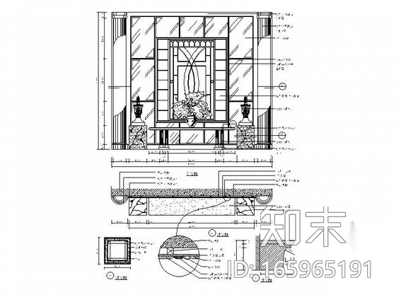 中欧式背景墙CAD节点详图施工图下载【ID:165965191】