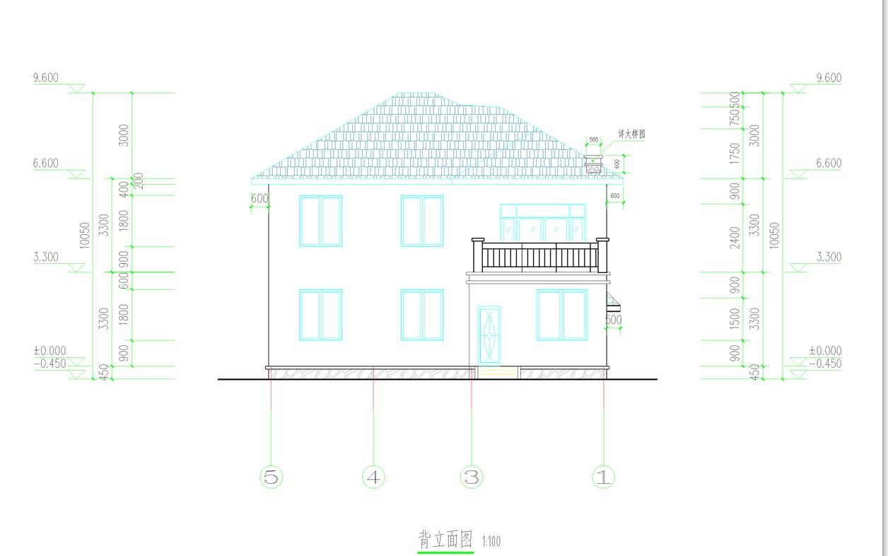 简洁大方二层独栋别墅建筑设计施工图cad施工图下载【ID:165603101】