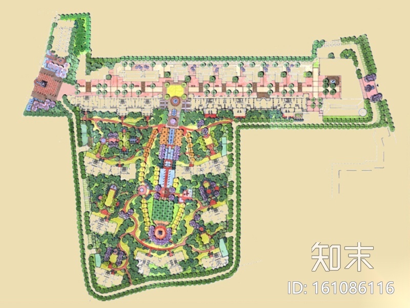 [安徽]法式风情住宅居住区景观方案设计施工图下载【ID:161086116】