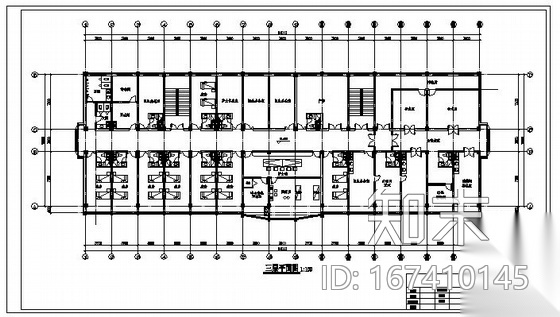 某医院病房楼建筑方案图（本科毕设用）cad施工图下载【ID:167410145】