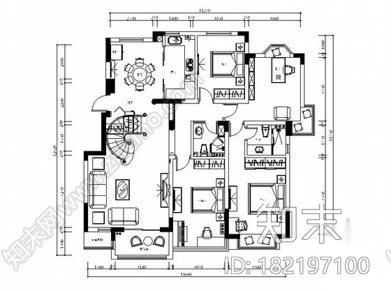 花园阳台复式装修装饰图施工图下载【ID:182197100】