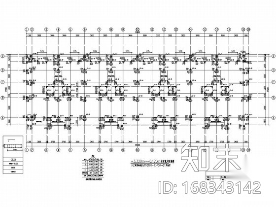 三层异形柱框剪cad施工图下载【ID:168343142】