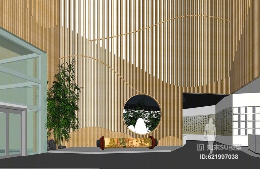 宋代瓷器展示馆室内设计SU模型下载【ID:621997038】
