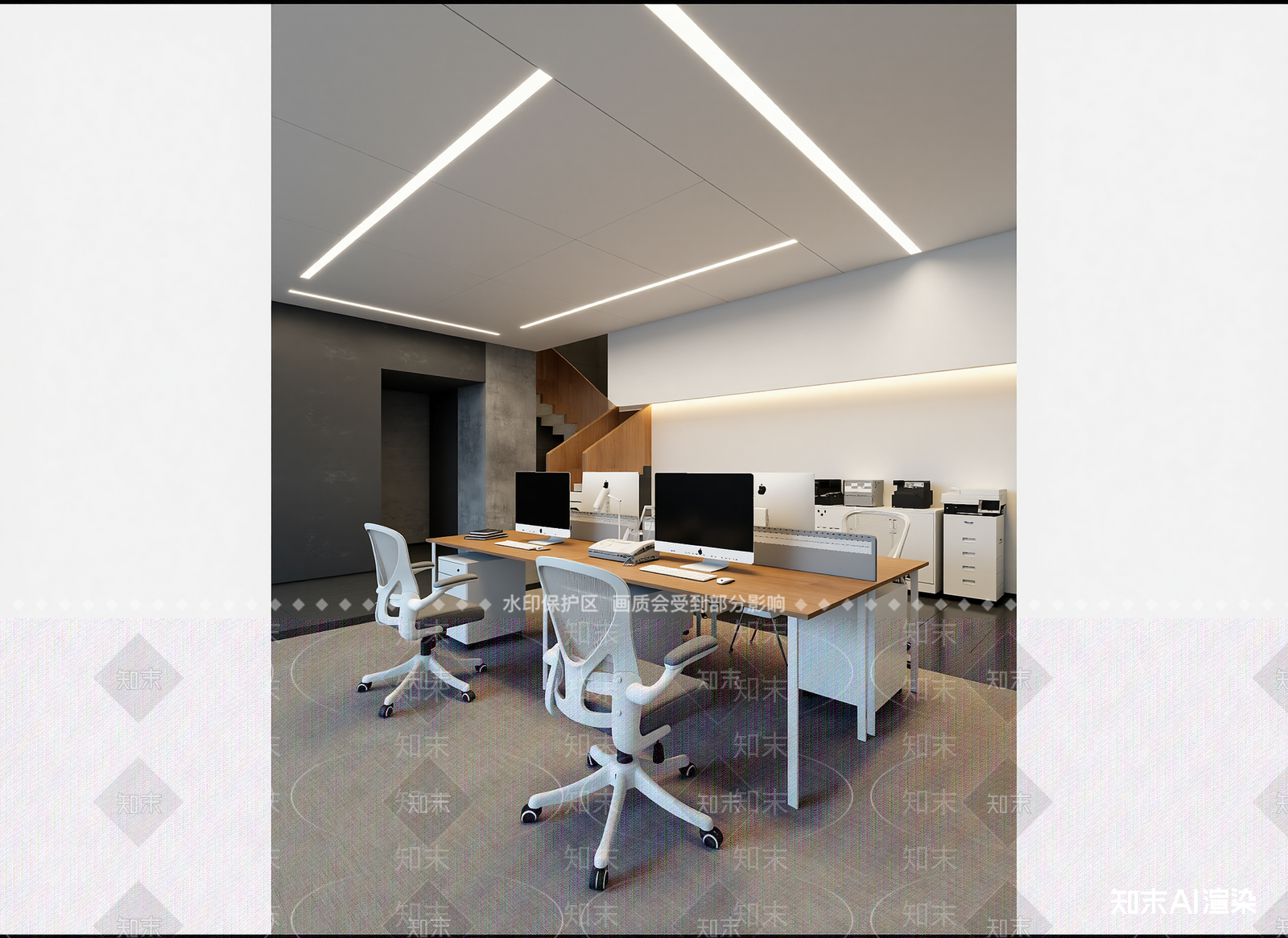 现代办公区3D模型下载【ID:1214748465】