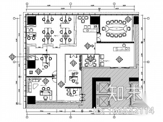[佛山]现代高端甲级写字楼大小样板间室内装修图（含效果...cad施工图下载【ID:166532114】