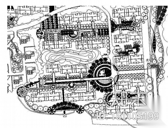 云南昆明某小区景观设计图cad施工图下载【ID:161105199】