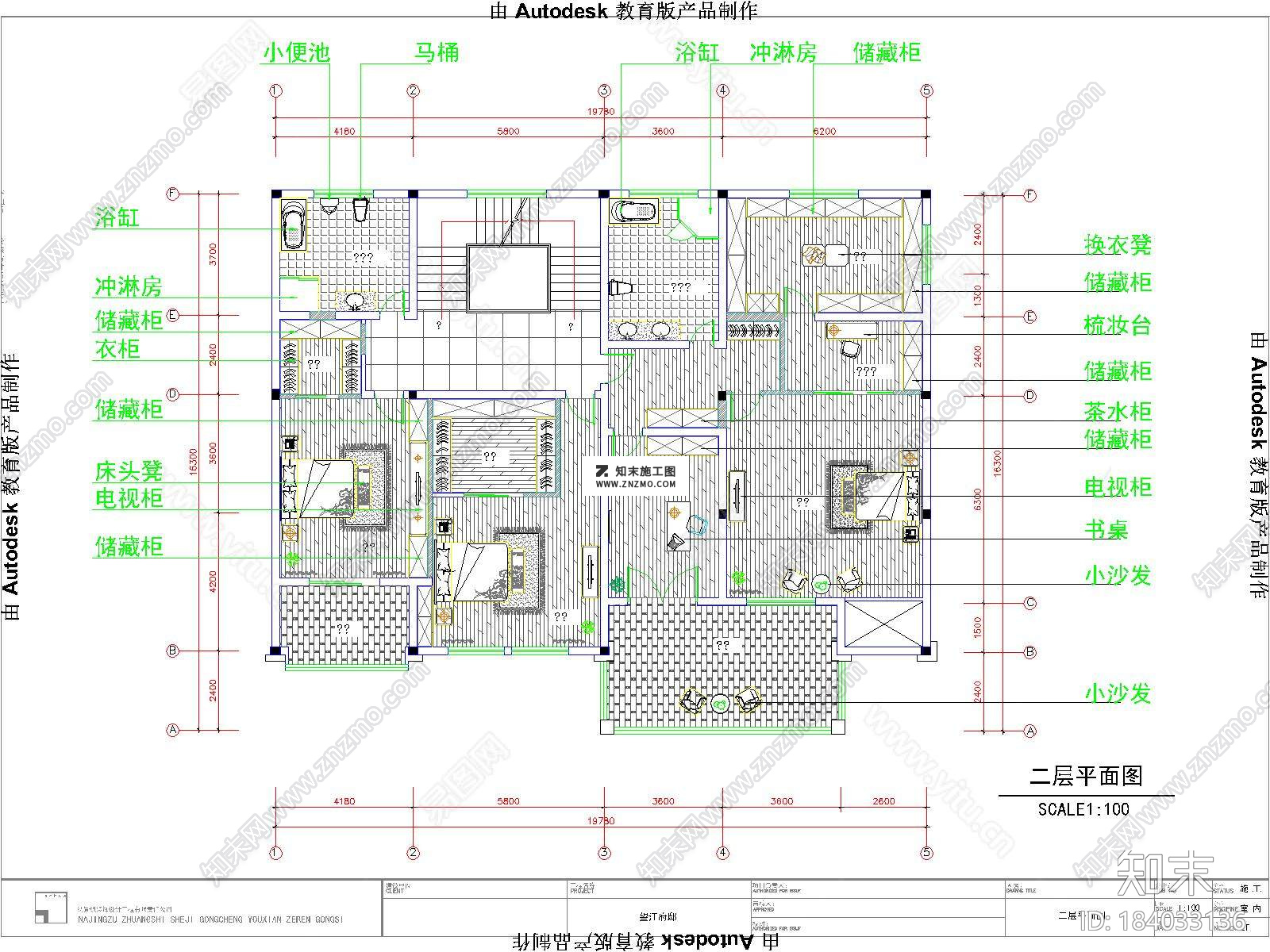 欧式望江府邸别墅CAD施工图全套加高清效果图下载cad施工图下载【ID:184033136】