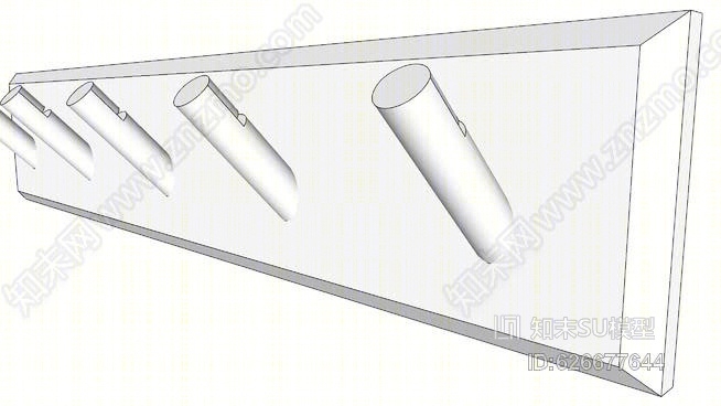 壁挂衣架钩架SU模型下载【ID:626677644】