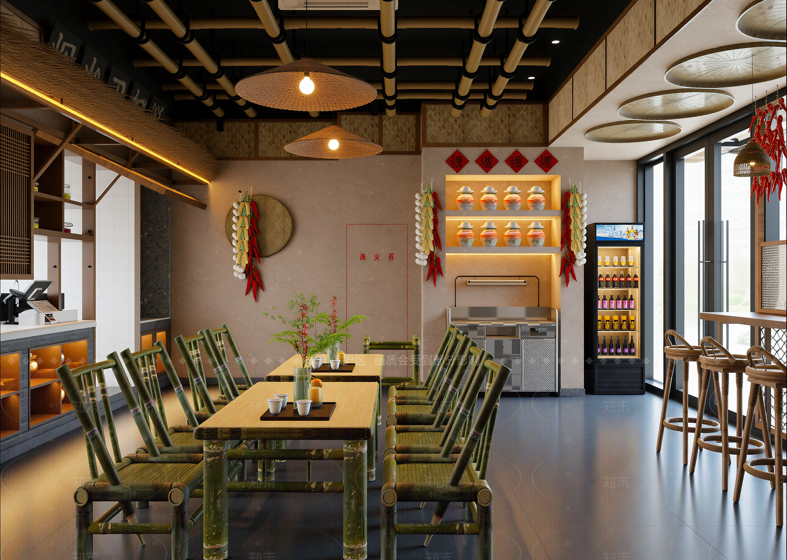 中式火锅店3D模型下载【ID:1214943343】