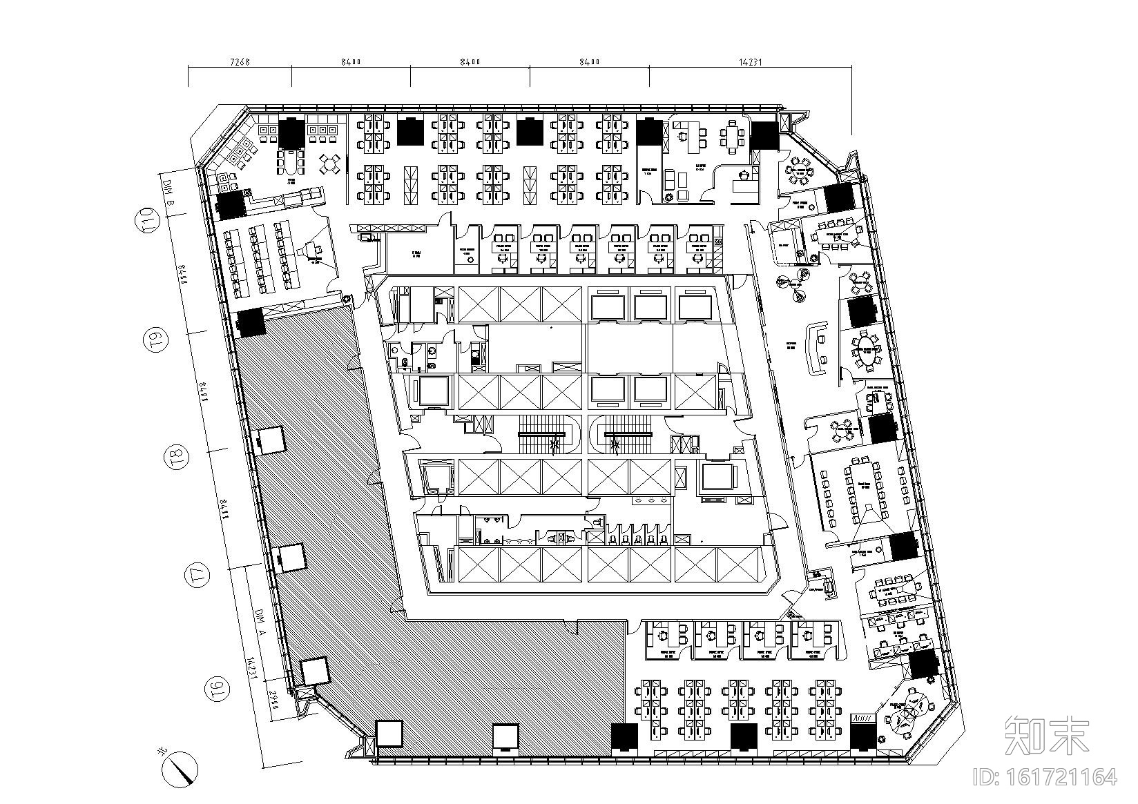 [上海]异形空间医疗办公室施工图_附效果图cad施工图下载【ID:161721164】