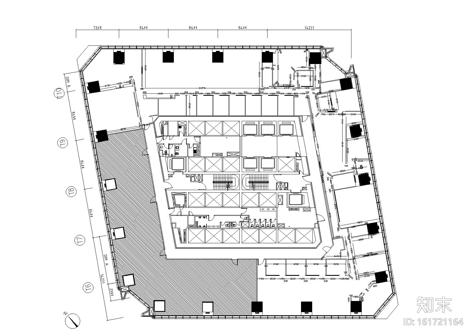 [上海]异形空间医疗办公室施工图_附效果图cad施工图下载【ID:161721164】
