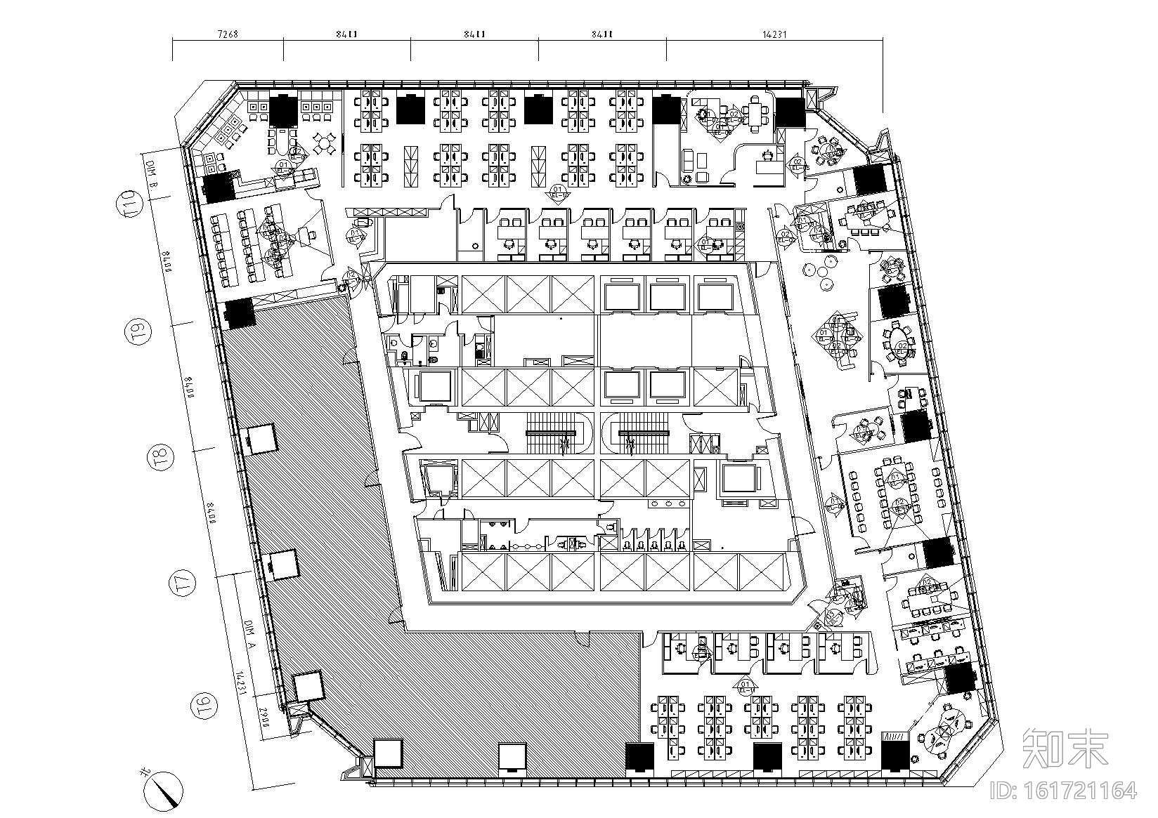 [上海]异形空间医疗办公室施工图_附效果图cad施工图下载【ID:161721164】