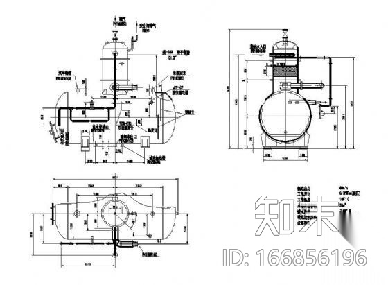 某40吨除氧器及水箱大样图cad施工图下载【ID:166856196】