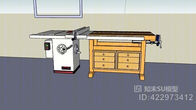 木工锯板凳SU模型下载【ID:422973412】