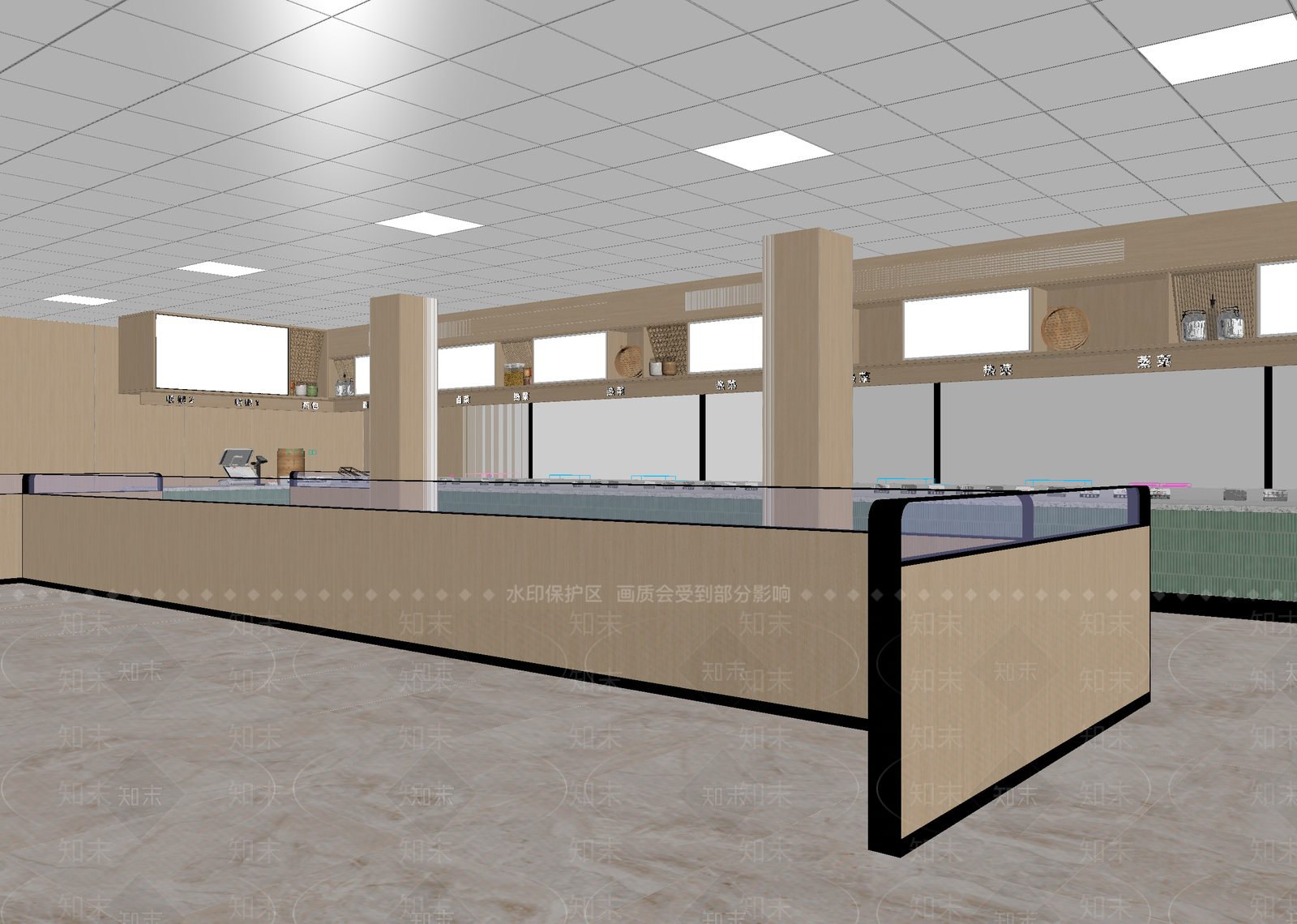 现代自助餐厅3D模型下载【ID:1215171643】