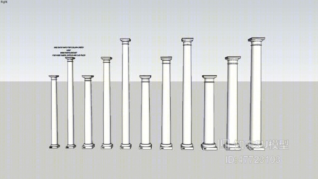 罗马柱SU模型下载【ID:47723103】