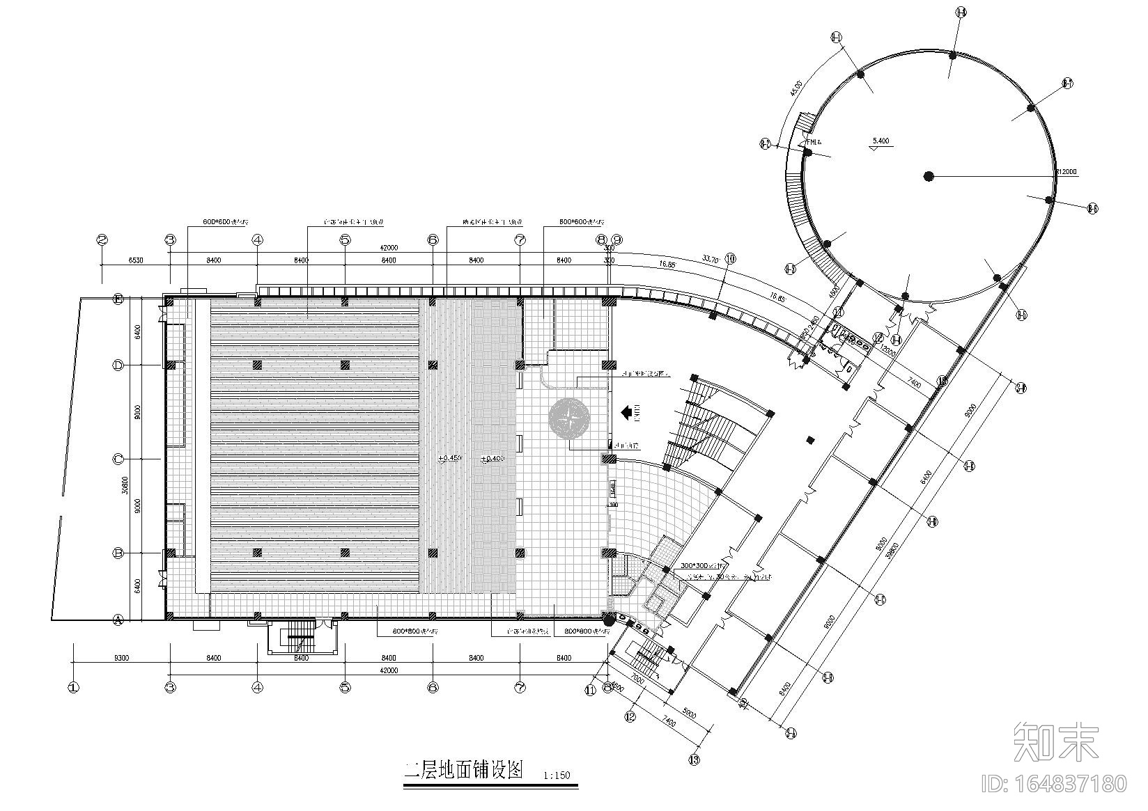 文体中心保龄球馆装饰项目设计施工图cad施工图下载【ID:164837180】
