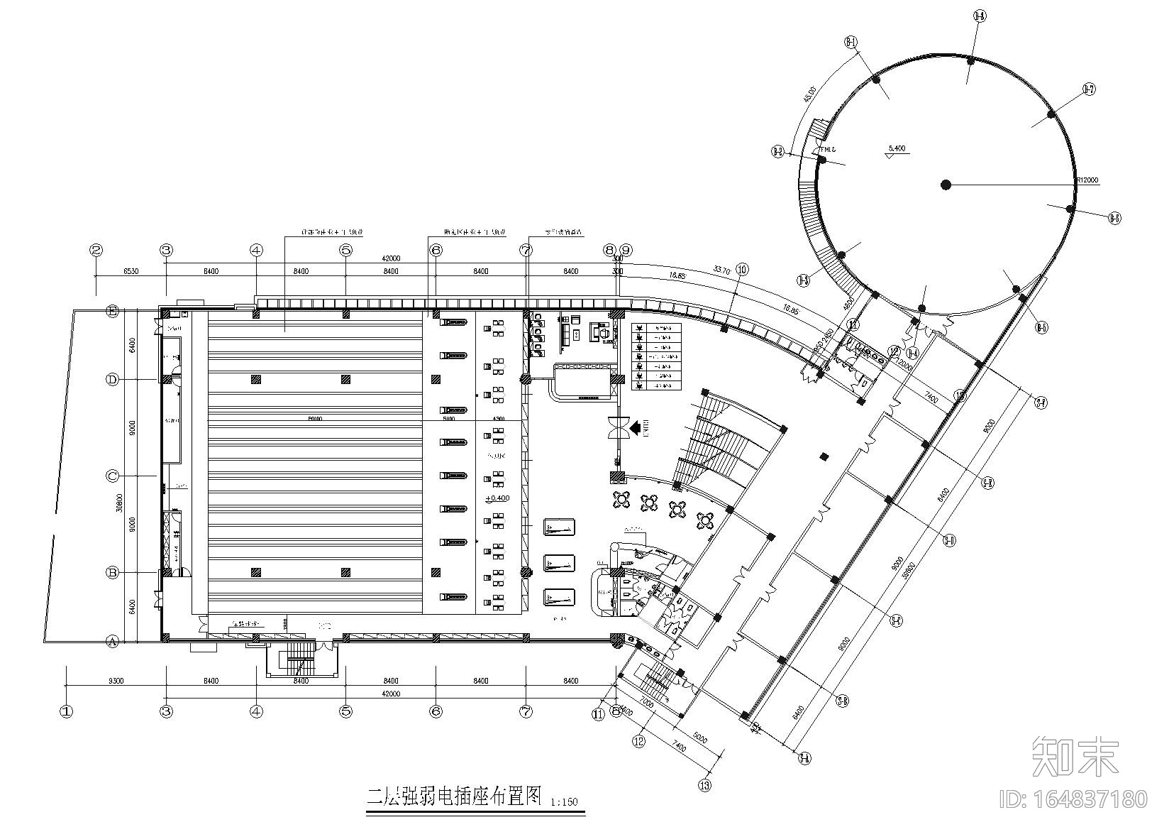 文体中心保龄球馆装饰项目设计施工图cad施工图下载【ID:164837180】